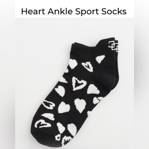 Chicos Heart Ankle Sport Socks - Black/White